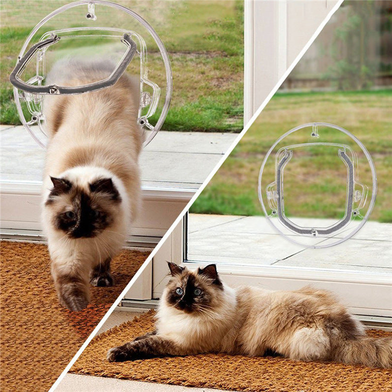 Glass Pet Door for Cats and Dogs - Round Design