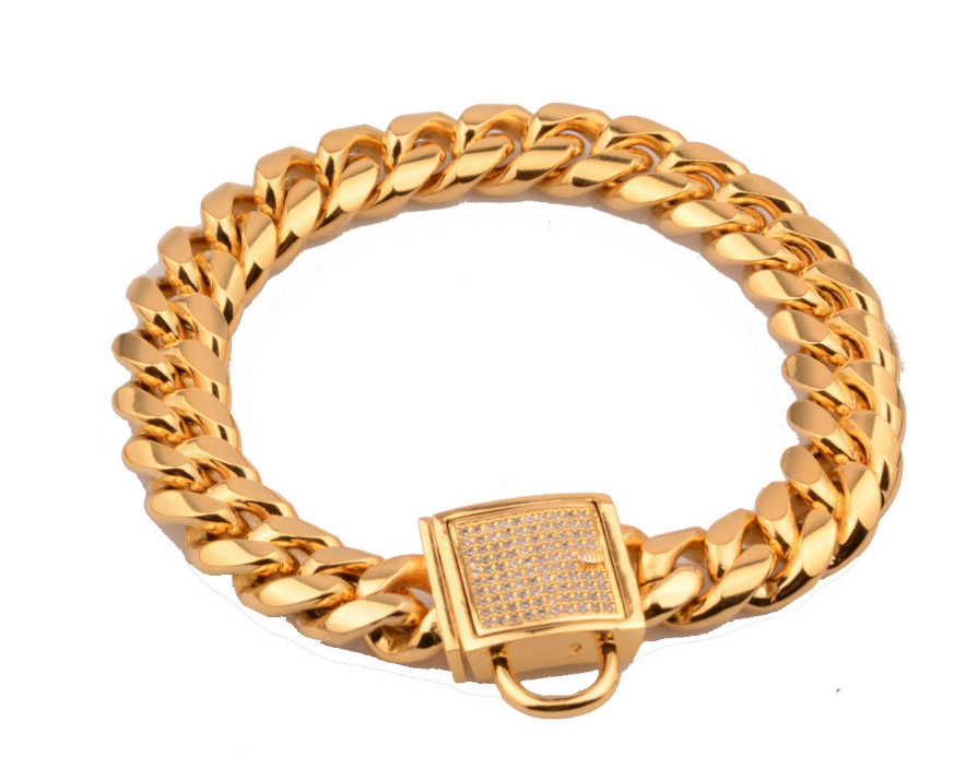Gold Stainless Steel Titanium Chain Necklace