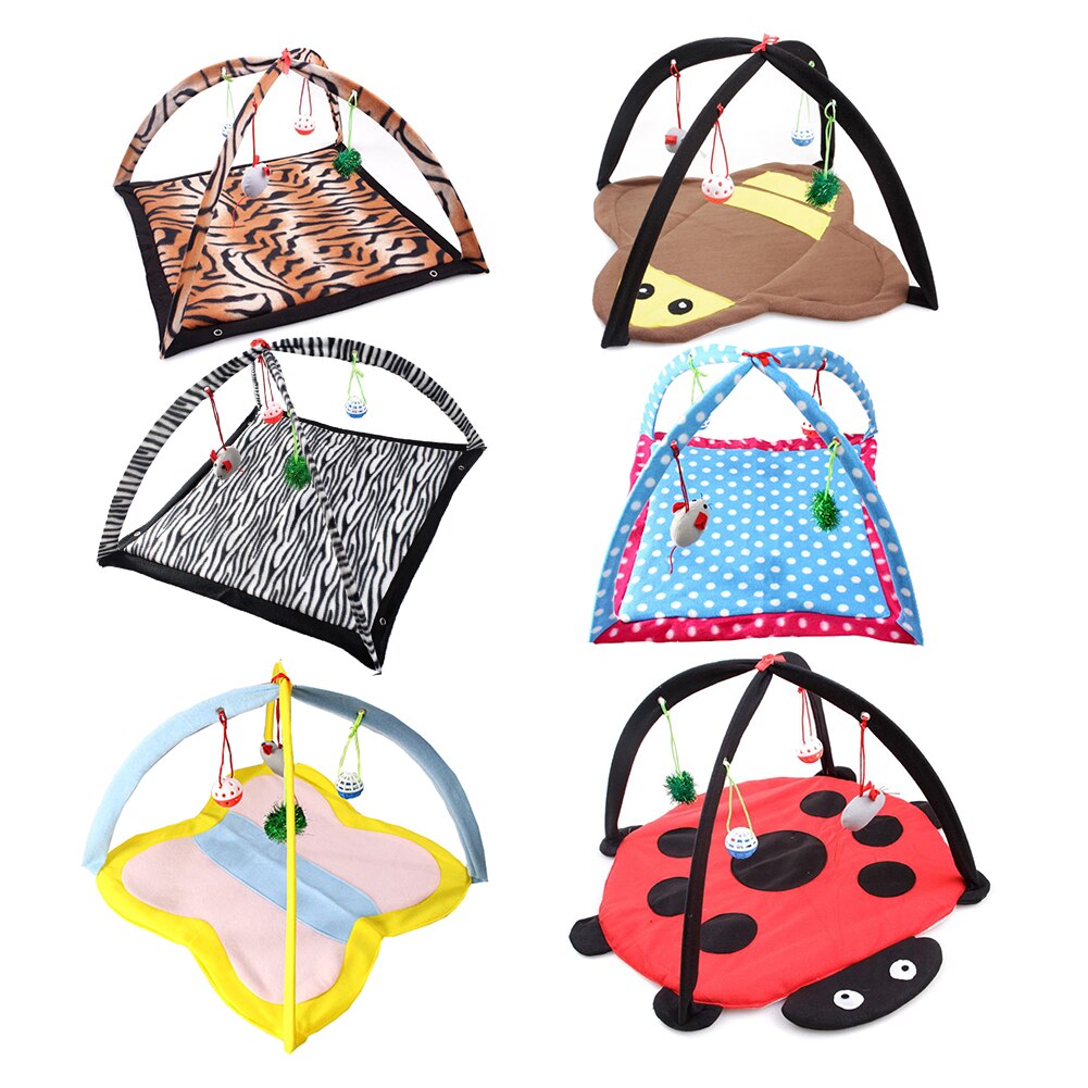 Folding Cat Tent and Hammock Play Mat for Cats
