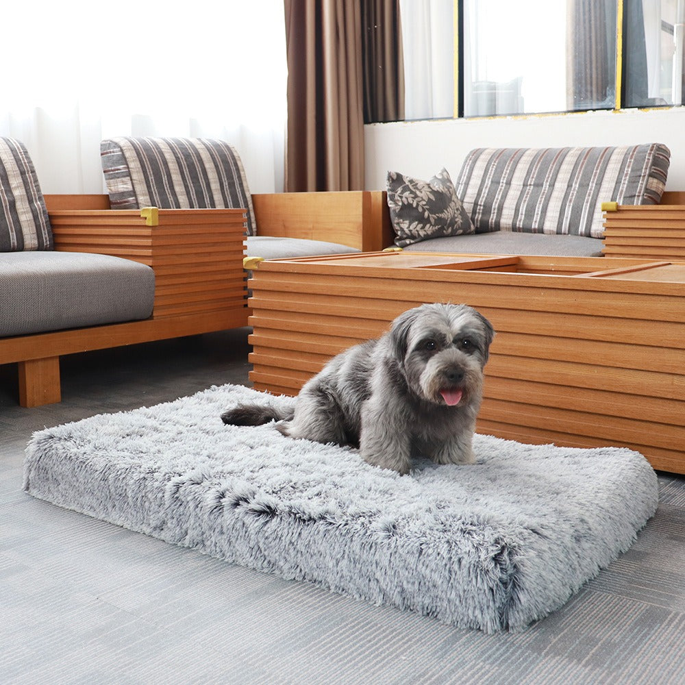 Plush Square Pet Bed for Dogs and Cats