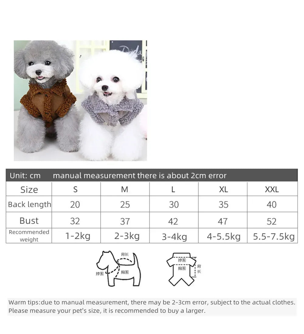 Peach Velvet Winter Pet Vest