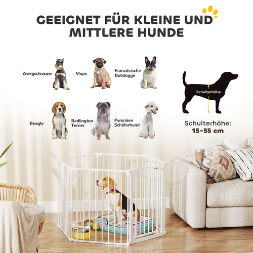 6-Panel Foldable Pet Barrier with Door