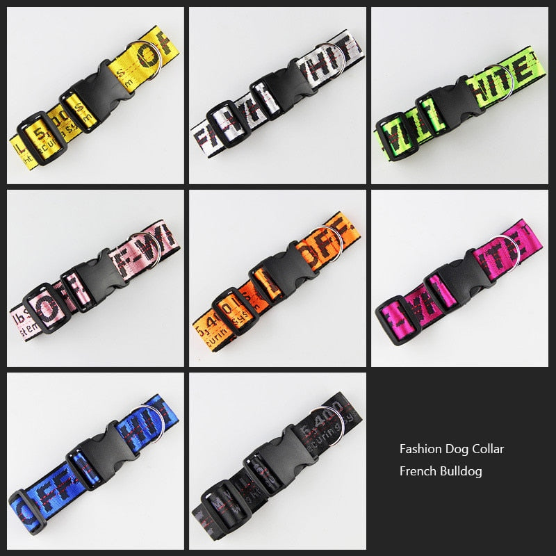 Off-White Dog Collar for French Bulldogs and Poodles