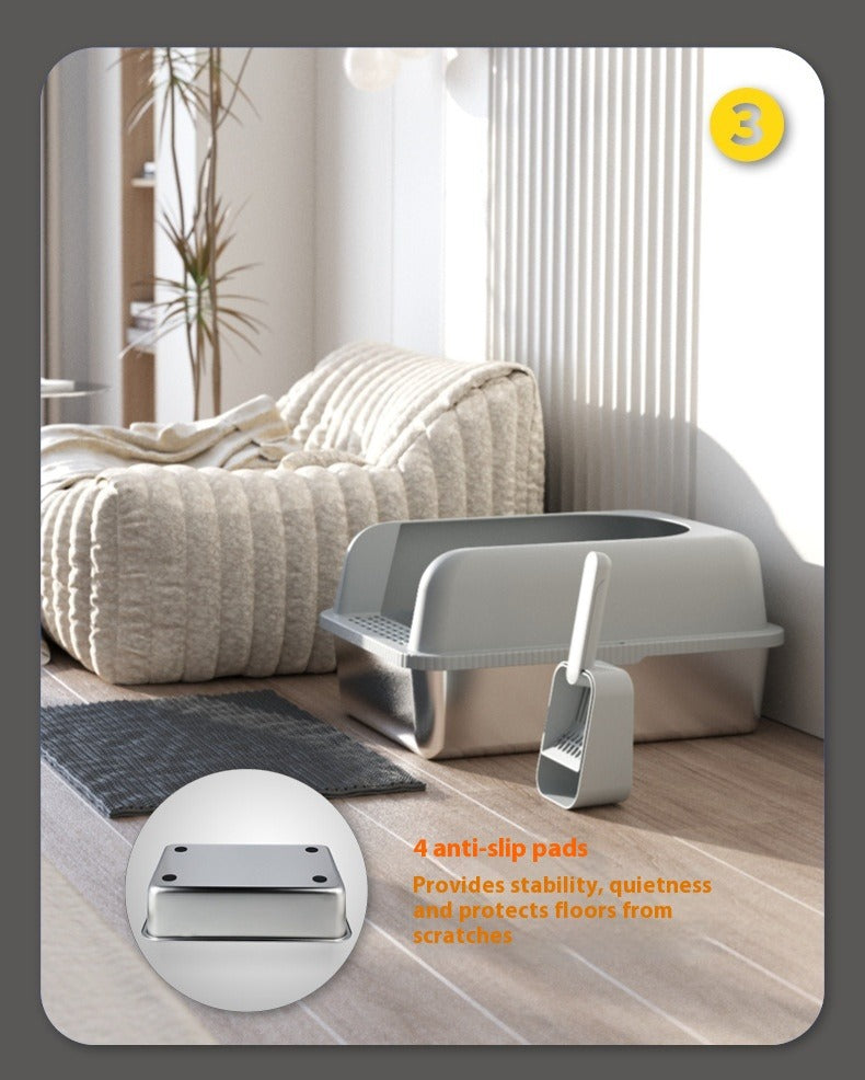 Stainless Steel Cat Litter Box Medium