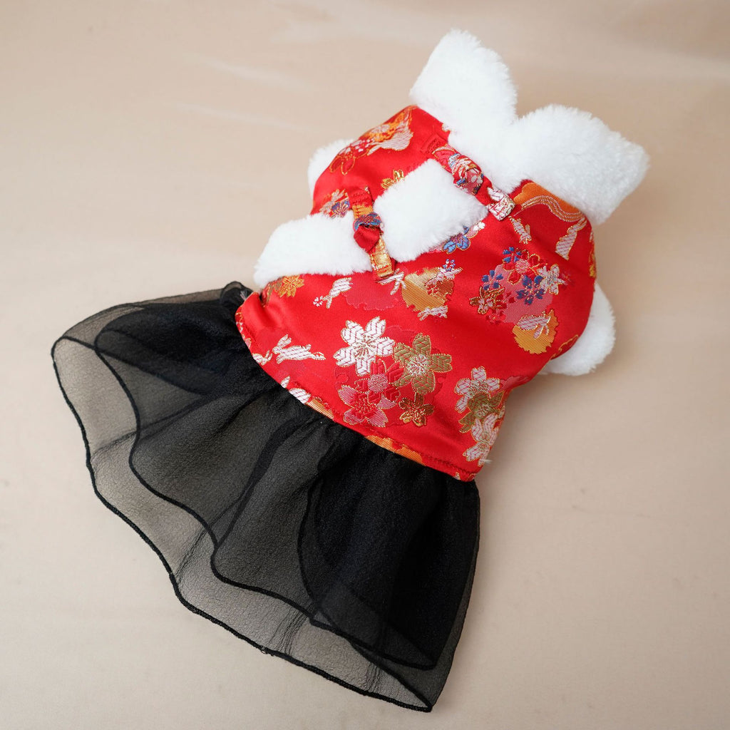 Festive Thick Cotton Warm Skirt for Dogs