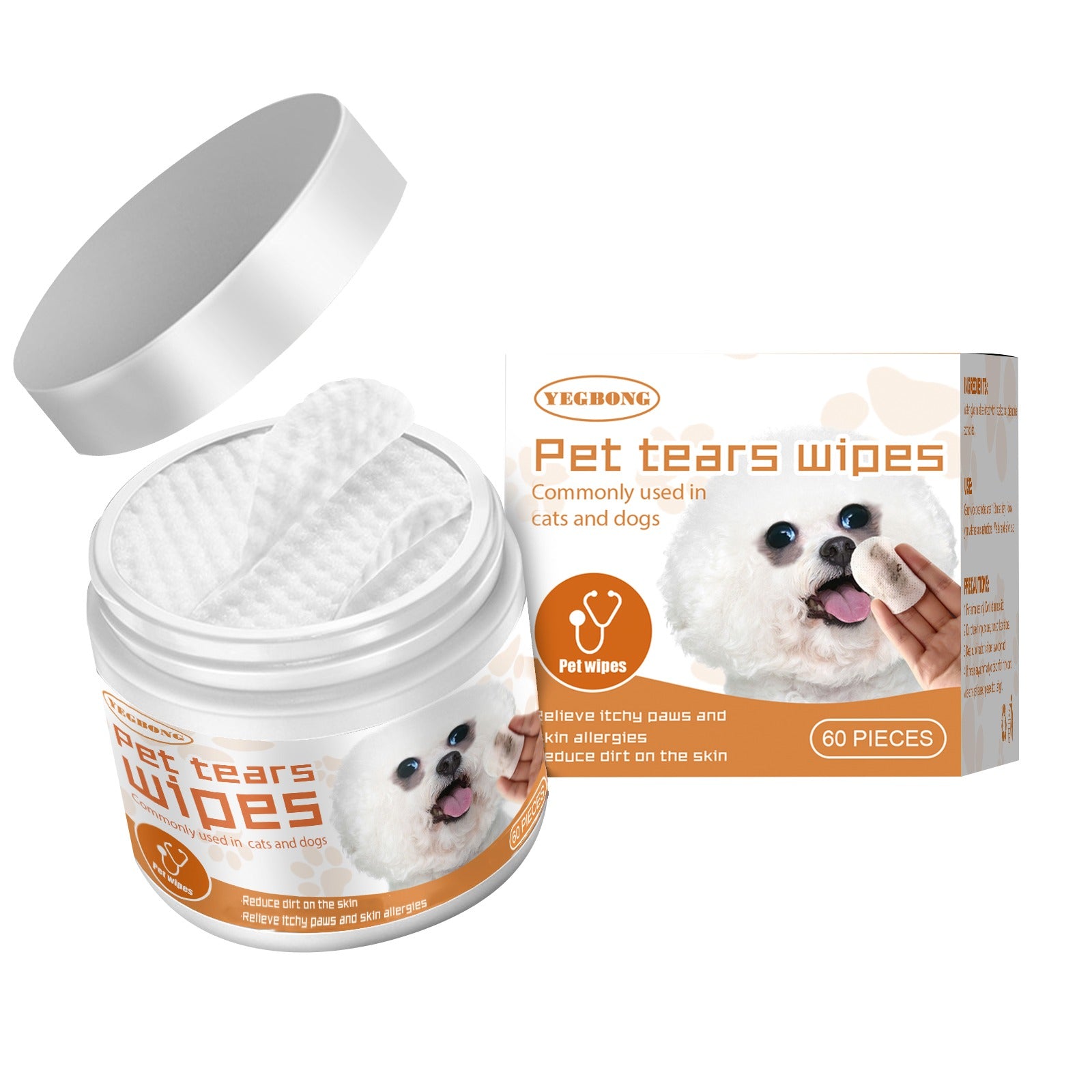 Pet Tear Stain Removal Wet Wipes