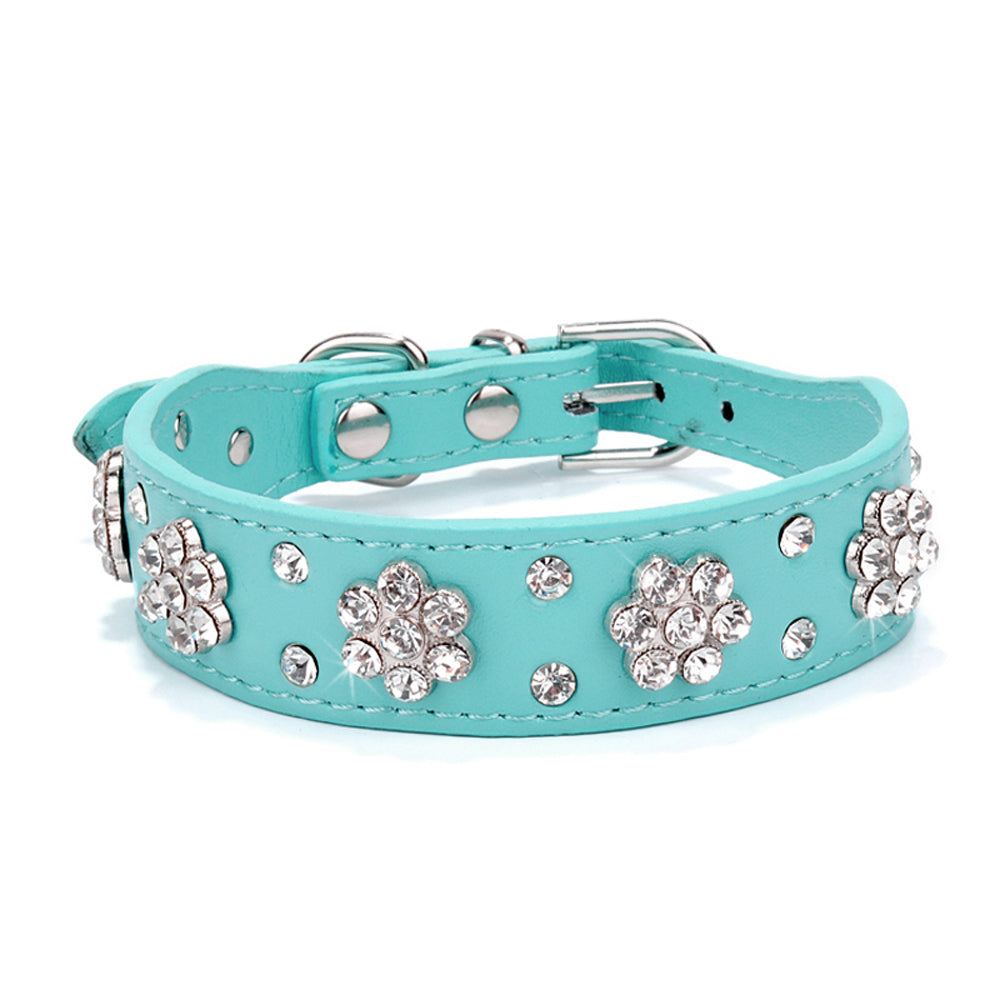 Korean Velvet Pet Leash with Rhinestone Design