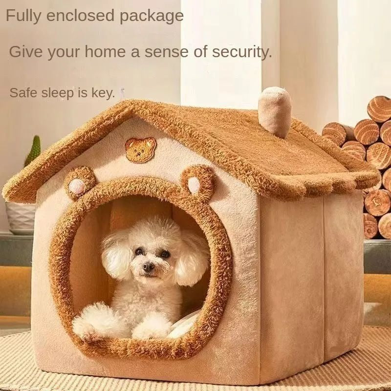 Warm Removable Cat & Dog House – Washable Winter Pet Bed
