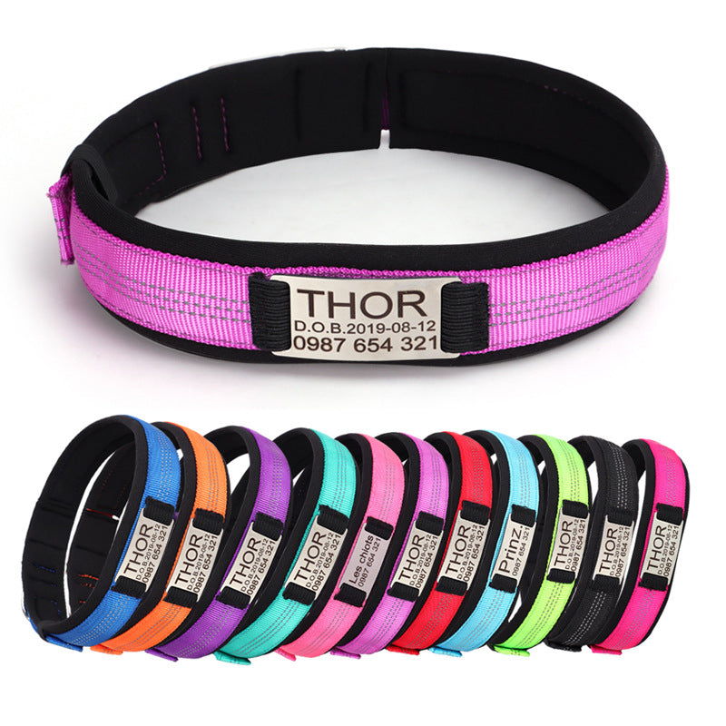 Engraved Anti-Loss Collar with Diving Material Needle Buckle