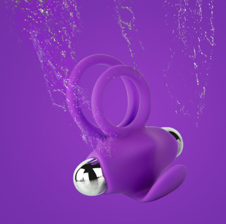 Vibrating Delay Ring with Rabbit Ears for Couples