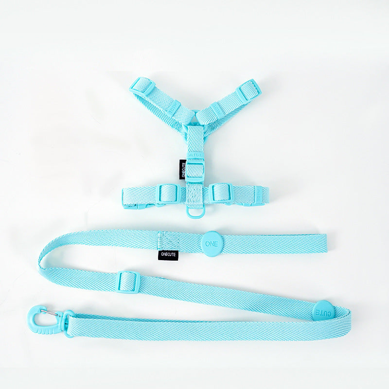 Korean Cat and Dog Macaron H-Type Collar with Lead