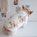 Warm Stretch Plush Dog Sweater with Bear Print
