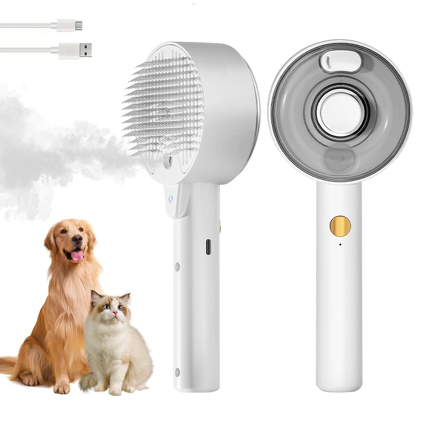 Cat Steam Shedding Brush with Spritz & Massage