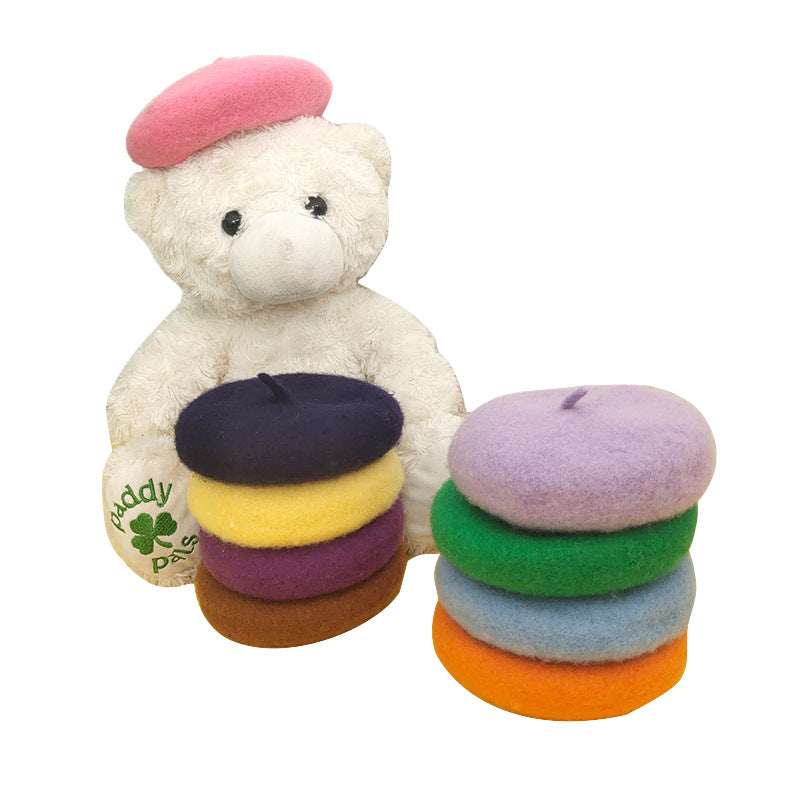 Ins Style Wool Beret for Pets - Dog and Cat Accessory