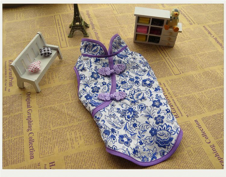 Pet Brocade Cheongsam for Spring, Summer, Autumn