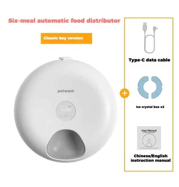 Smart 6-Meal Pet Feeder with App & Ice Packs