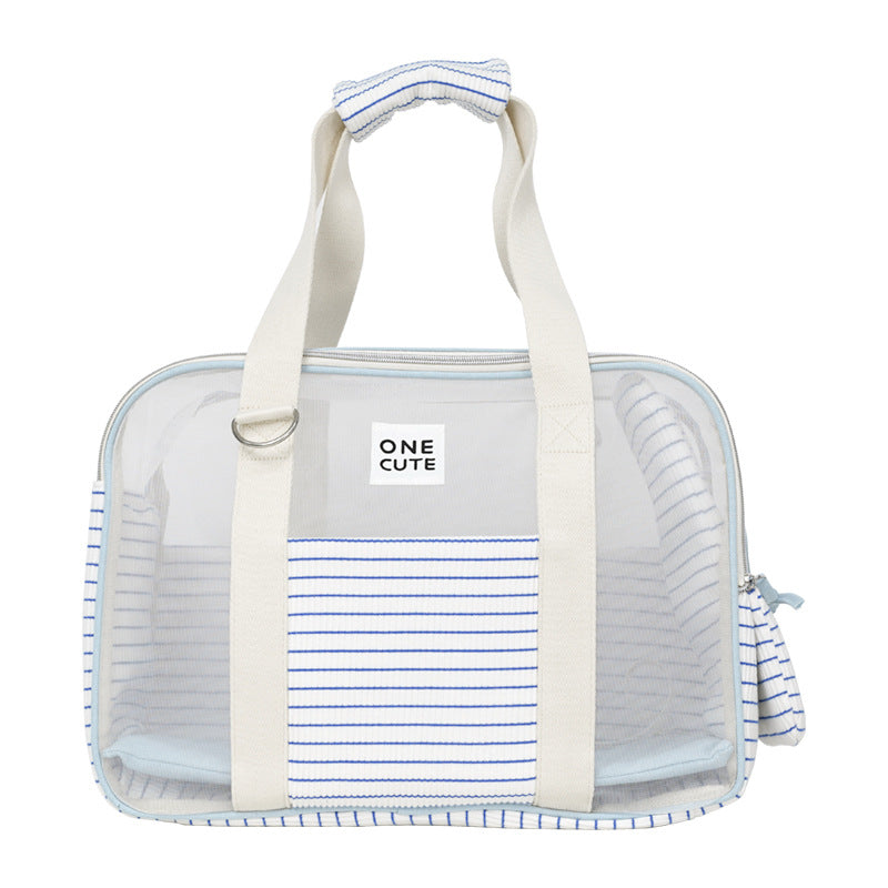 OneCUTE Summer Blue White Striped Pet Carrier Bag