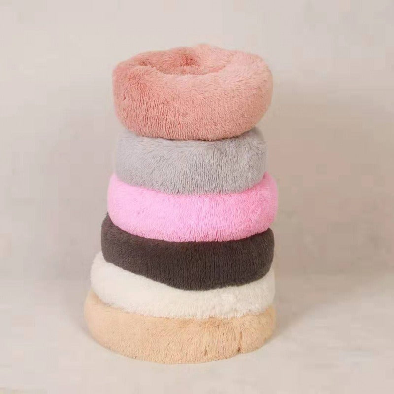 Round Plush Dog Bed
