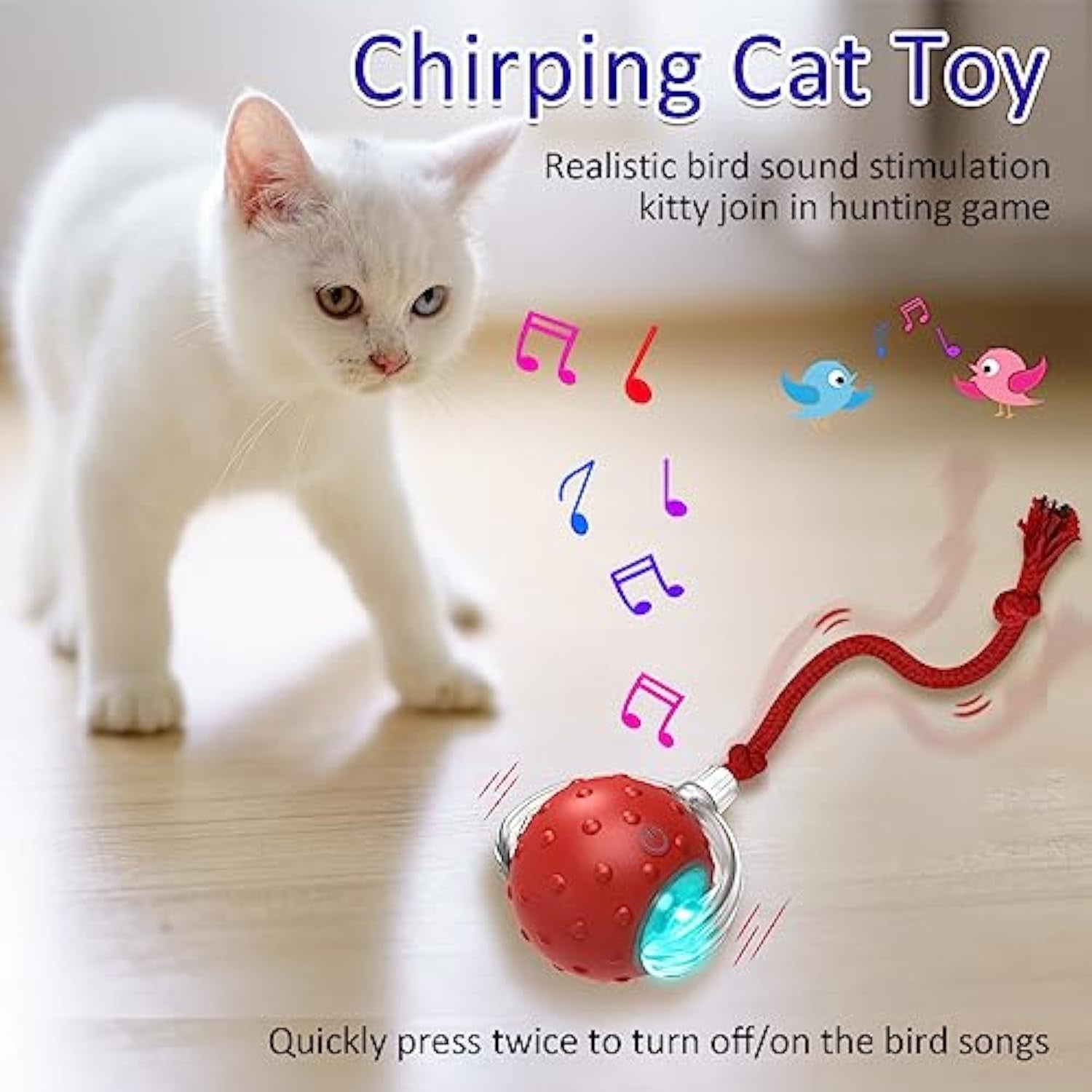 Interactive Motion Cat Toy with Sound - Red