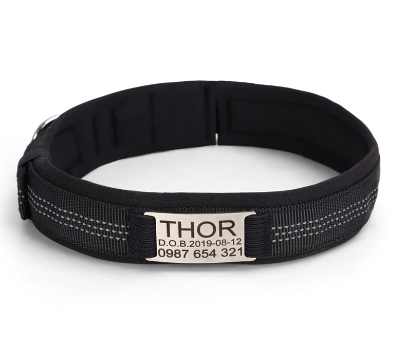Engraved Anti-Loss Collar with Diving Material Needle Buckle