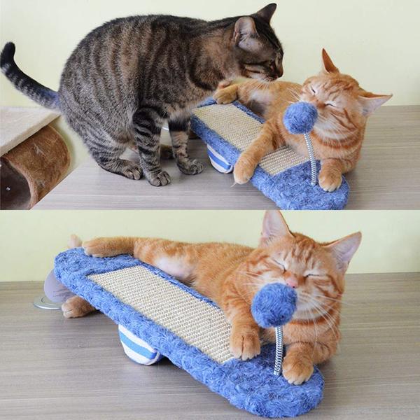Cat Teeter-Totter Toy with Scratching Board for Kittens