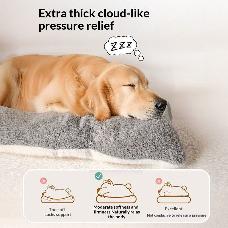 Winter Fleece-Lined Thick Dog Bed Mat
