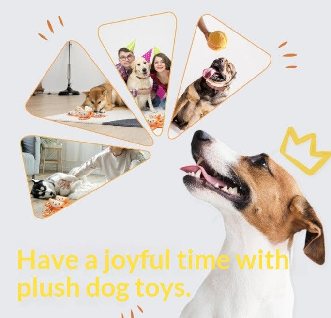 Interactive Plush Orange Dog Toy
