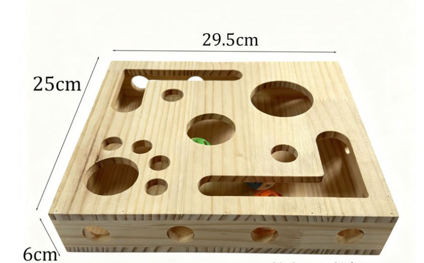 Solid Wood Maze Cat Toy