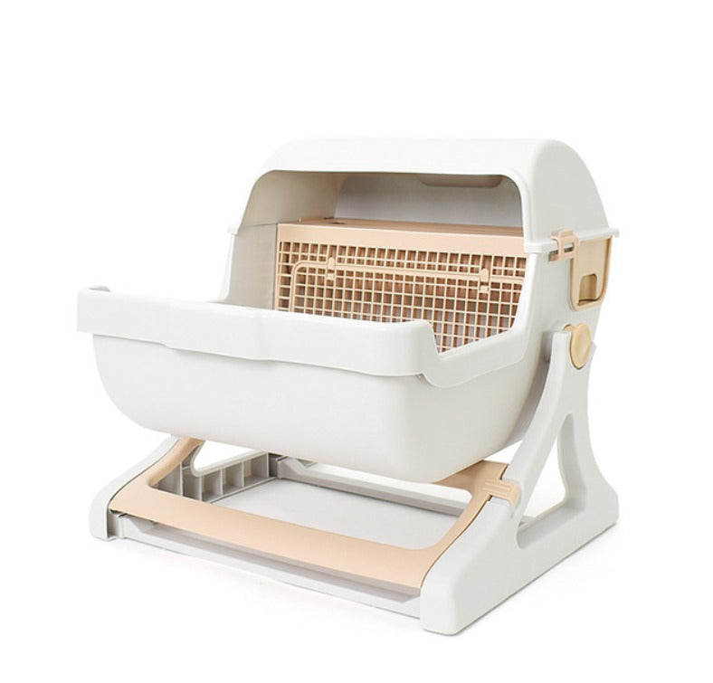 Semi-Enclosed Cat Toilet Litter Box