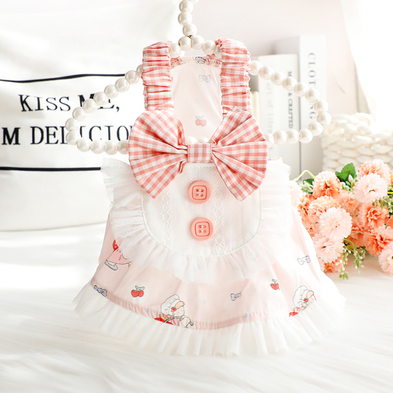 Mint Green Small Plaid Dog Dress - Two-Piece Style