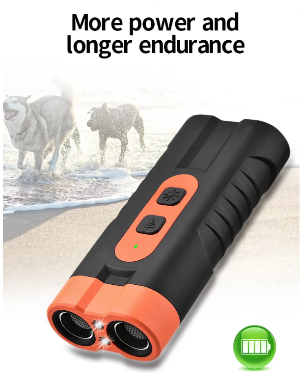 Dual-Head Ultrasonic Dog Bark Stopper & Training Torch