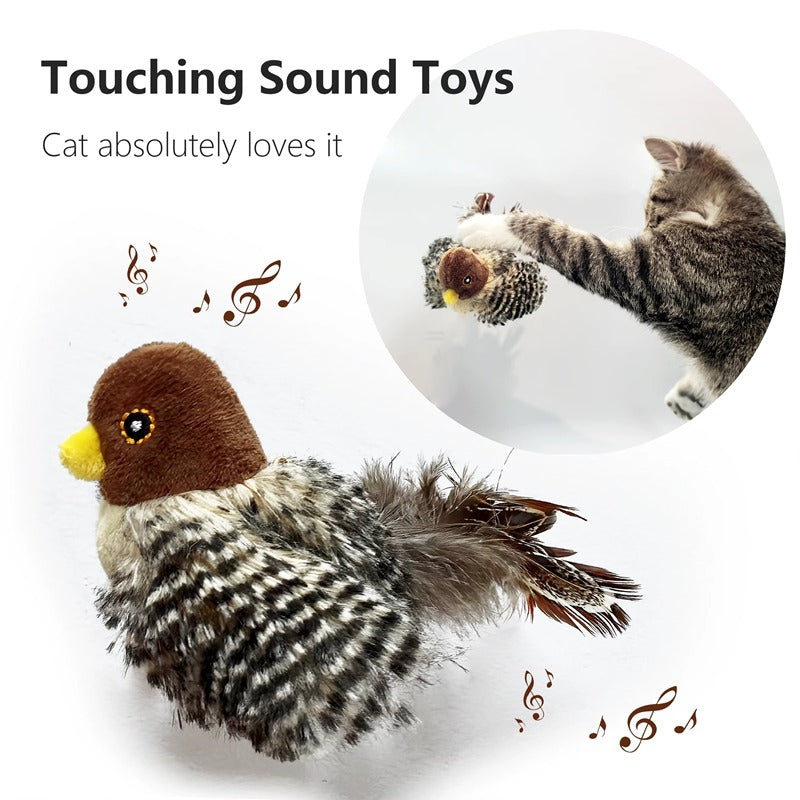 Cat Bird Toy with Feather