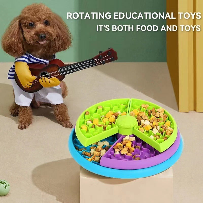 3-Layer Rotating Pet Slow Feeder Bowl