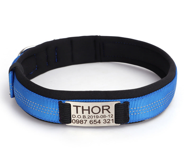 Engraved Anti-Loss Collar with Diving Material Needle Buckle