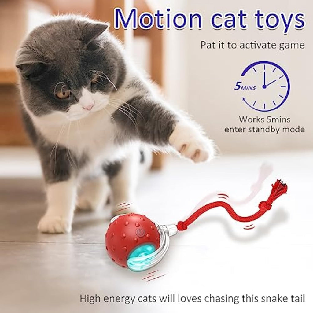 Interactive Motion Cat Toy with Sound - Red