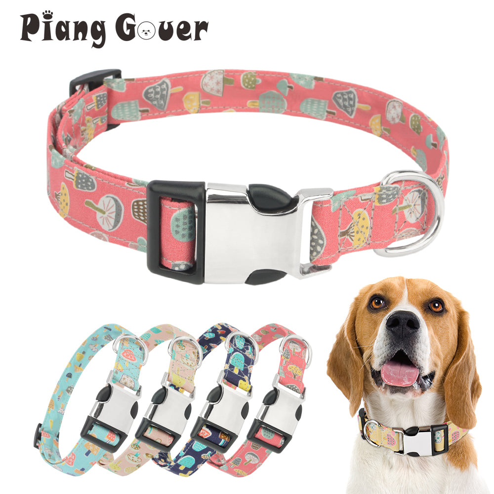 Cartoon Pattern Cute Mushrooms Pet Collar for Dogs