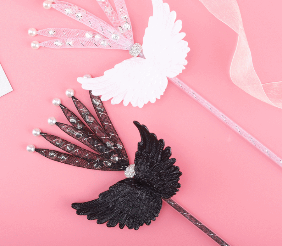 Customized Angel Wings Pearl Cat Teaser Wand Toy