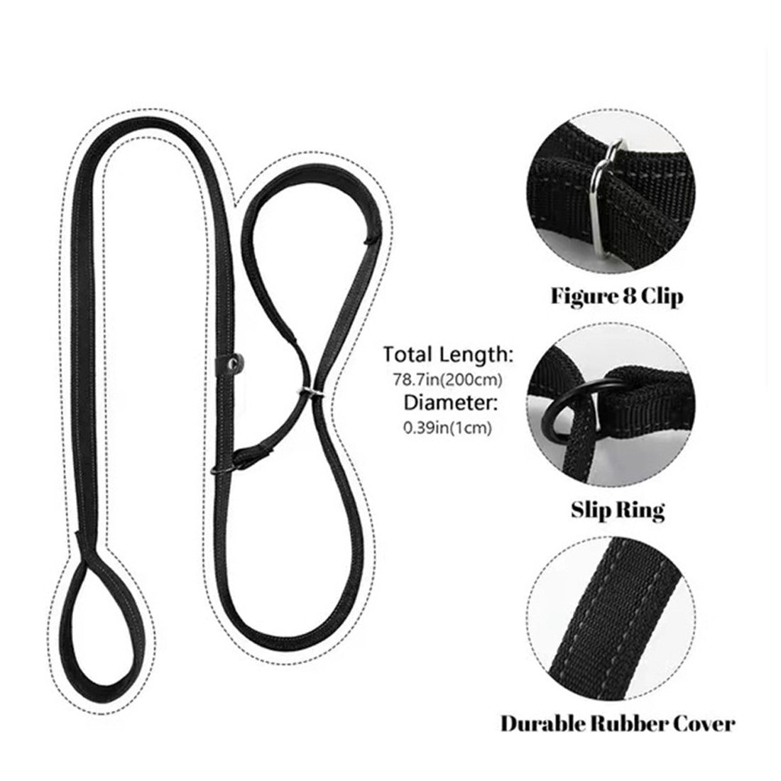 Anti-Bite Muzzle Leash for Dogs with Waste Bag Dispenser