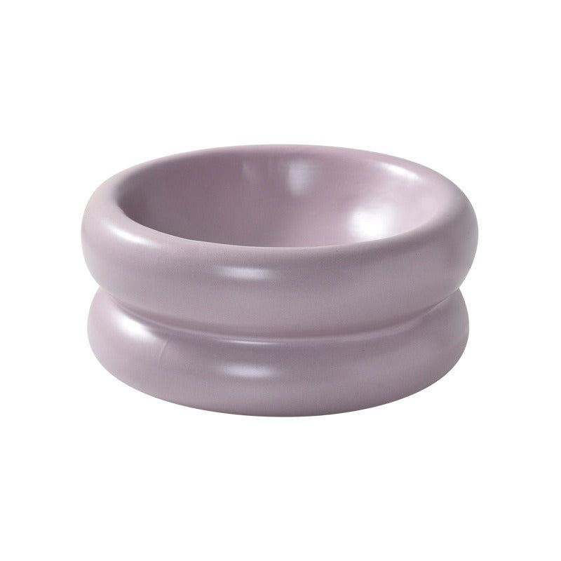 Ceramic Elevated Cat Bowl – Wide Mouth