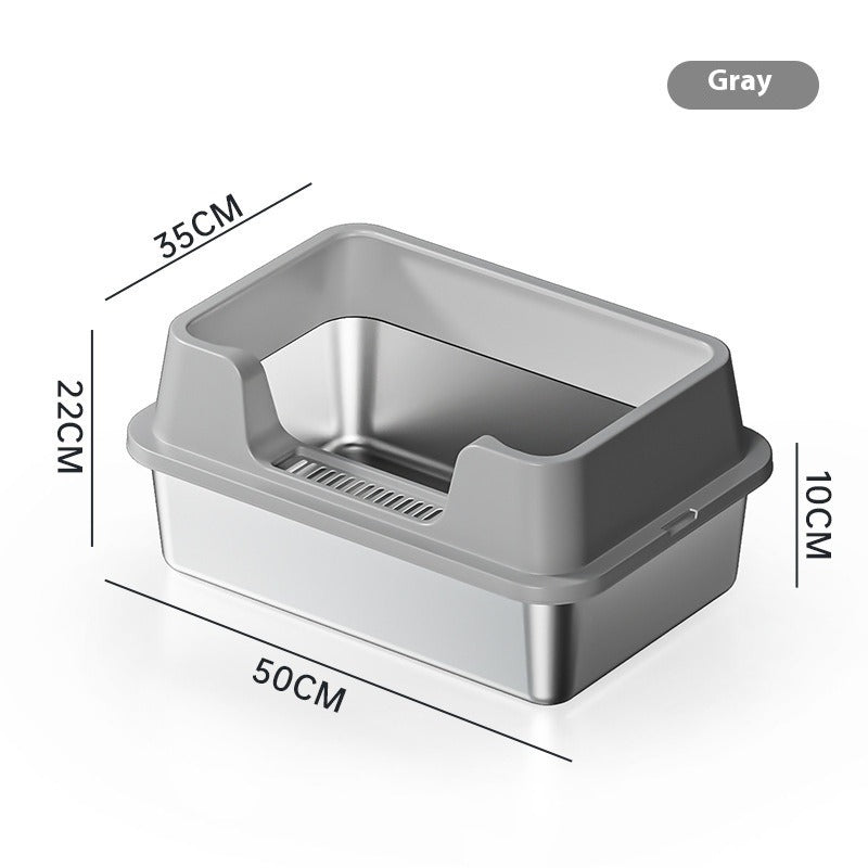 Stainless Steel Semi-Closed Litter Box