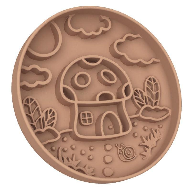 Silicone Mushroom Pet Slow Feeder Bowl