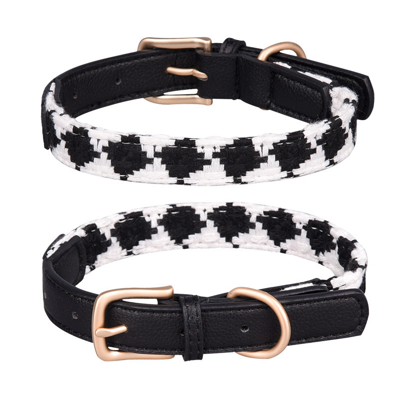 Prismatic Plaid Dog Collar - Soft Woven Design