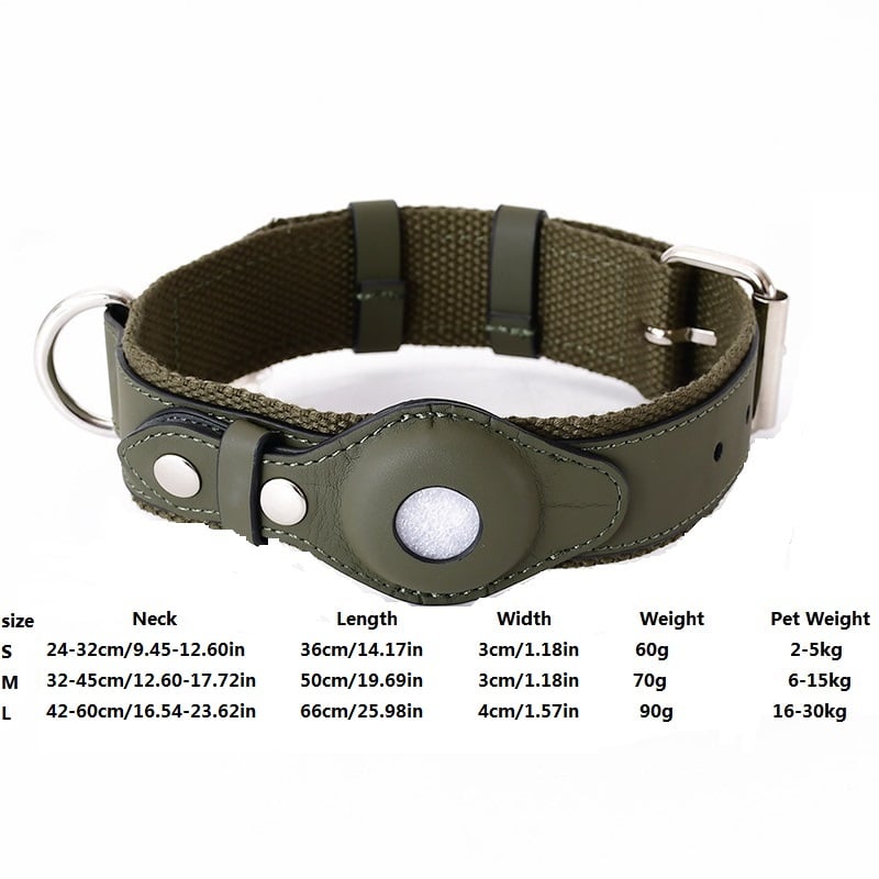 Airtag Dog Collar and Leash for Medium and Large Dogs