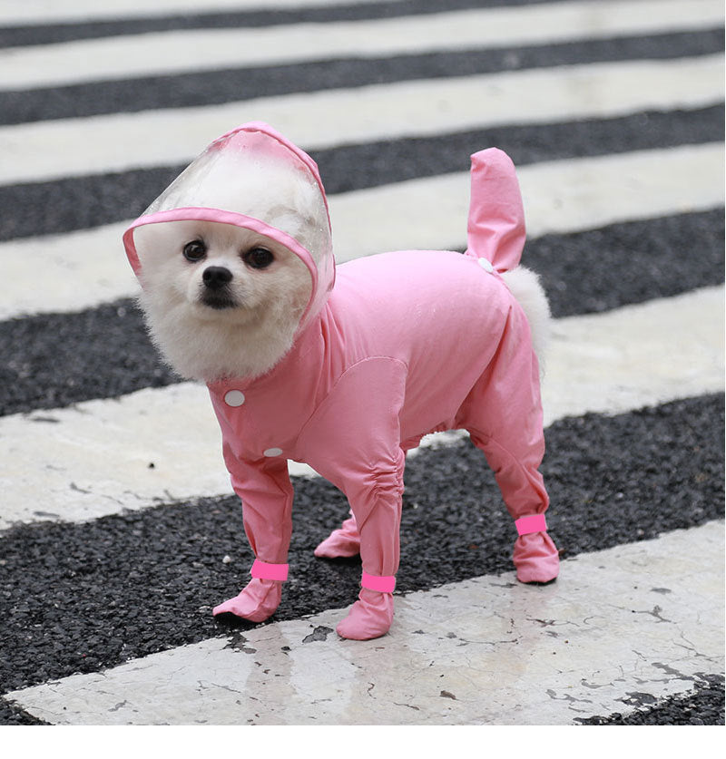 All-in-One Waterproof Raincoat with Rain Shoes for Pets