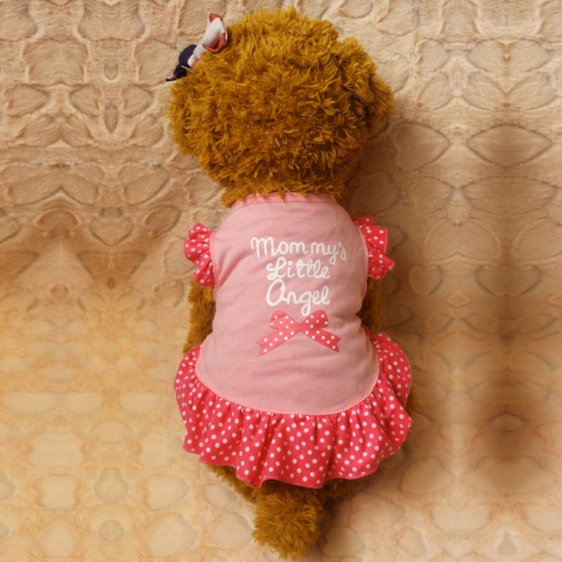 Cotton Pet Dress with Flutter Sleeves for Dogs
