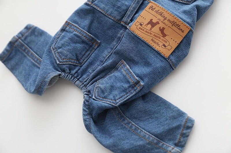 Stretch Denim Pet Suspenders