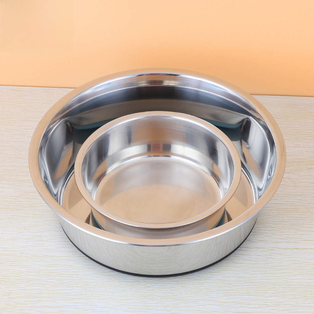 Stainless Steel Pet Bowl with Silicone Base for Dogs & Cats