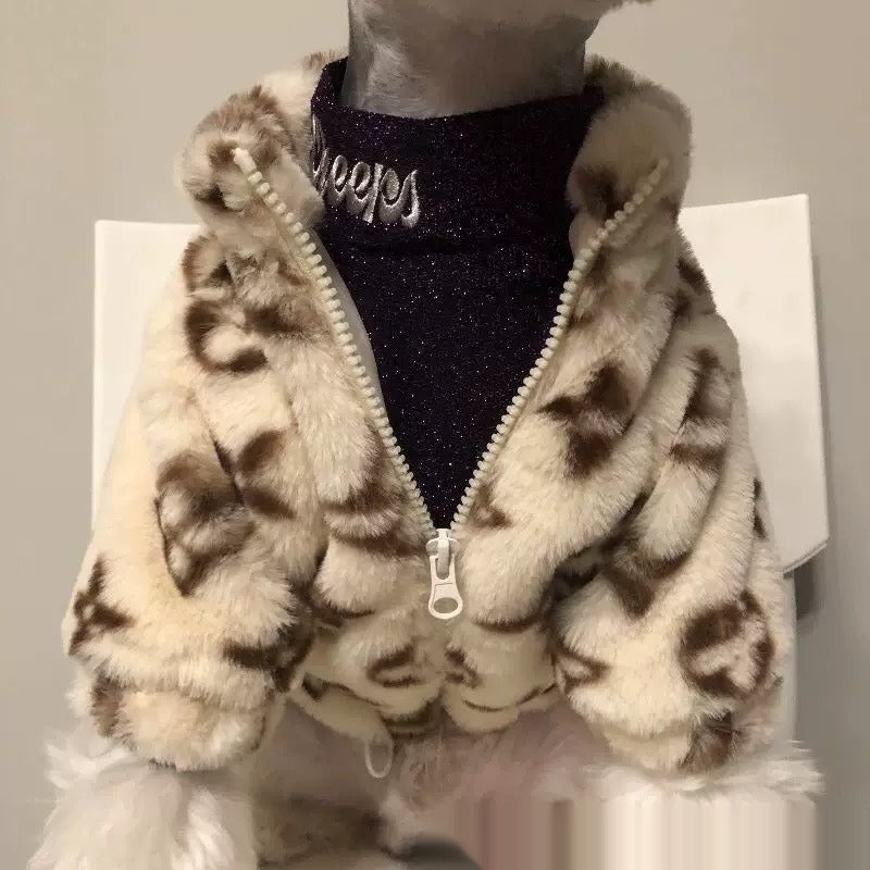 Autumn Winter Smoked Fur Dog Coat