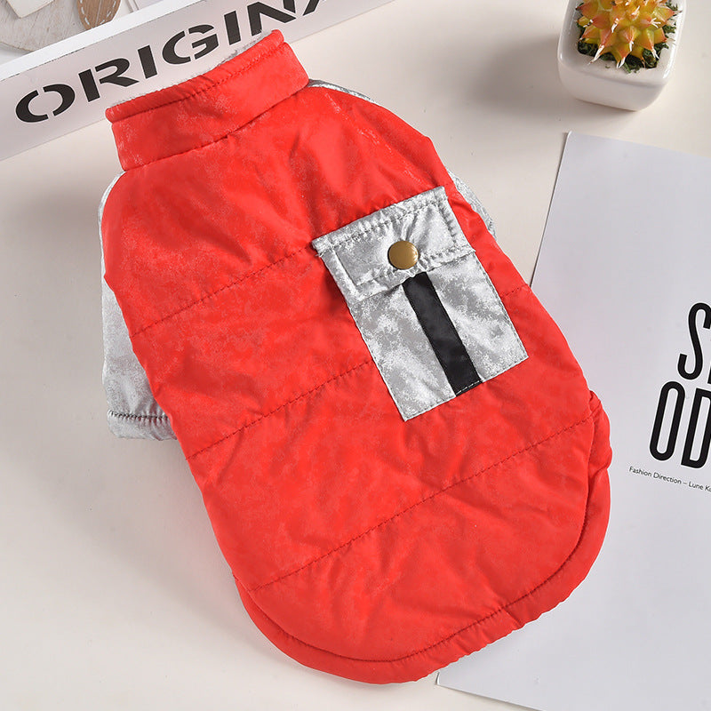 Windproof Cotton Coat for Dogs and Cats with Pocket