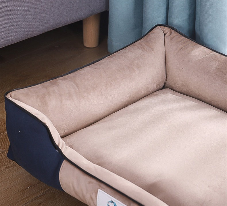 Velvet Square Pet Bed